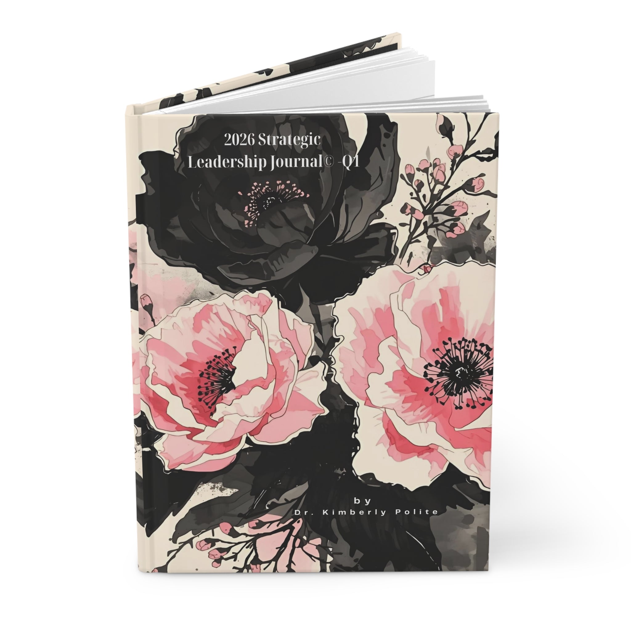2026 Annual Planner, Quarterly Journal, Mug, & Candle Leadership "Bundle"-Pink & Black Florals