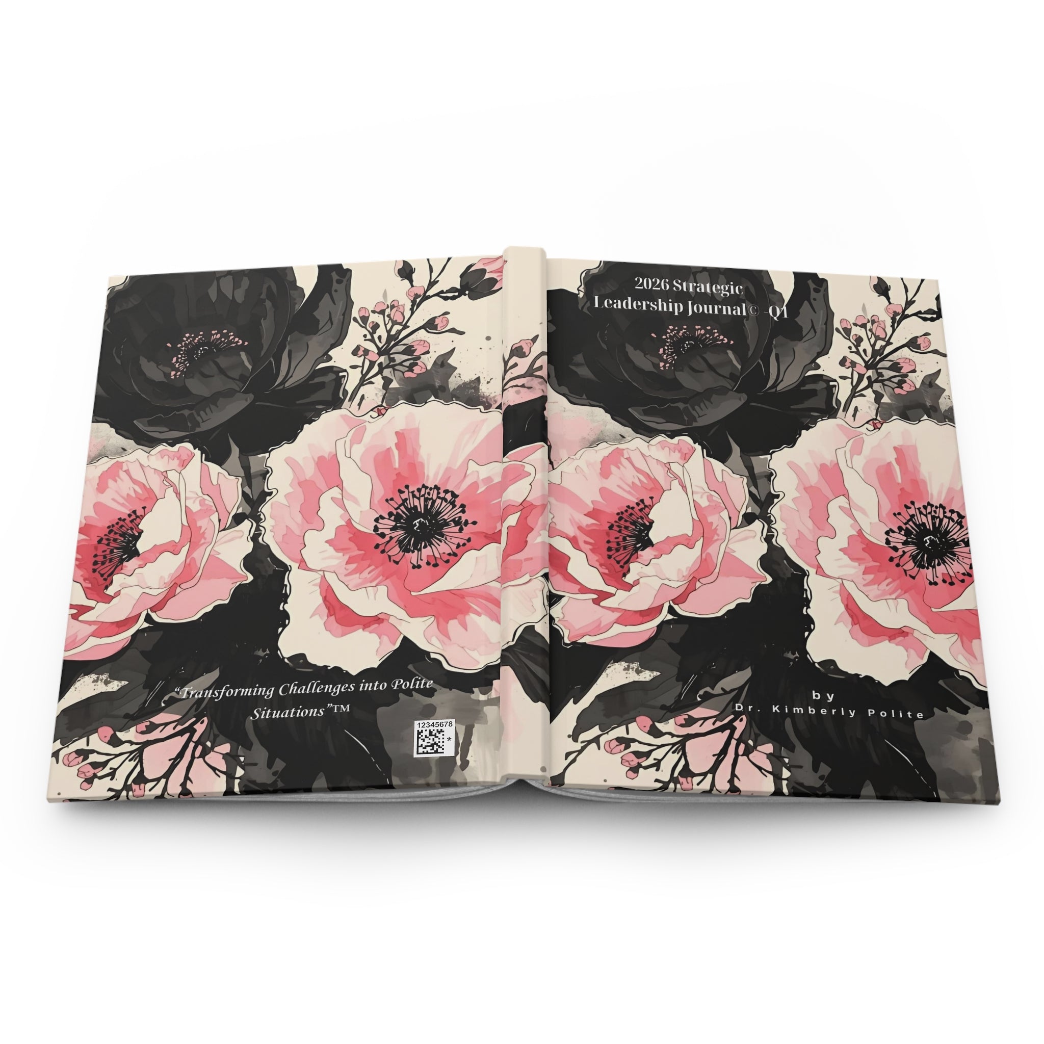 2026 Strategic Leadership Quarterly Journal — Black & Pink Florals-Hardcover Matte-Unguided/Undated
