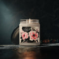 Black & Pink Florals Scented Soy Candle — 9oz Fragrance Jar
