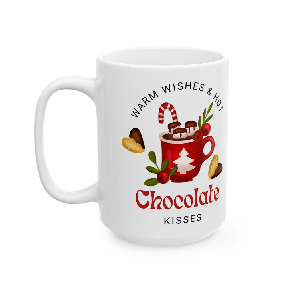 Chocolate Kisses Ceramic Holiday Mug — Warm & Festive (11oz & 15oz)