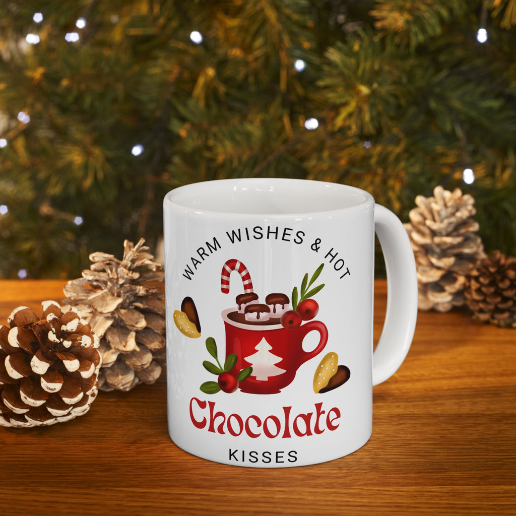 Chocolate Kisses Ceramic Holiday Mug — Warm & Festive (11oz & 15oz)