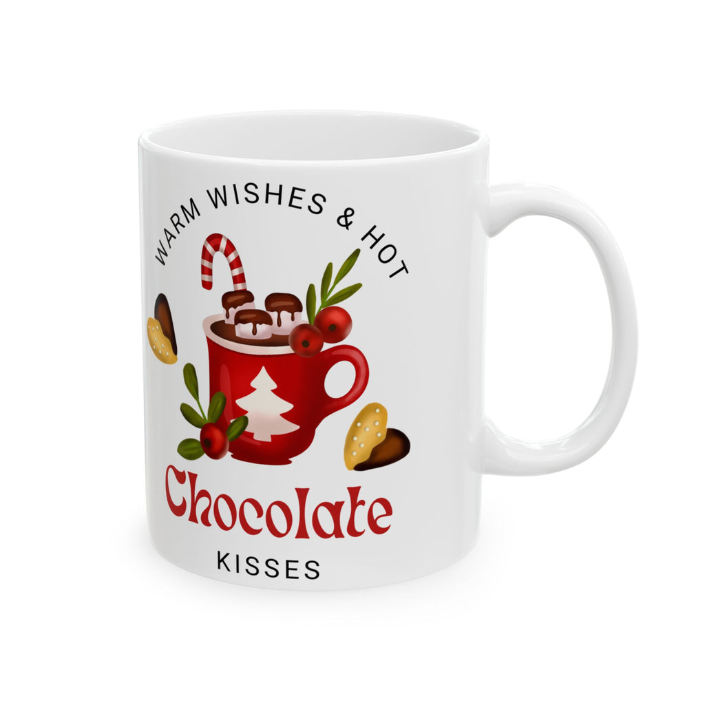 Chocolate Kisses Ceramic Holiday Mug — Warm & Festive (11oz & 15oz)