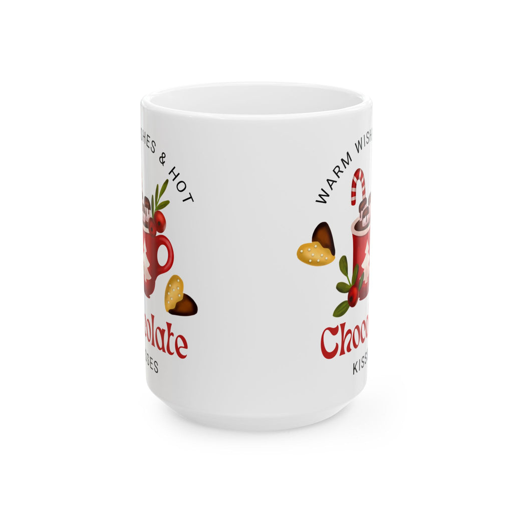 Chocolate Kisses Ceramic Holiday Mug — Warm & Festive (11oz & 15oz)