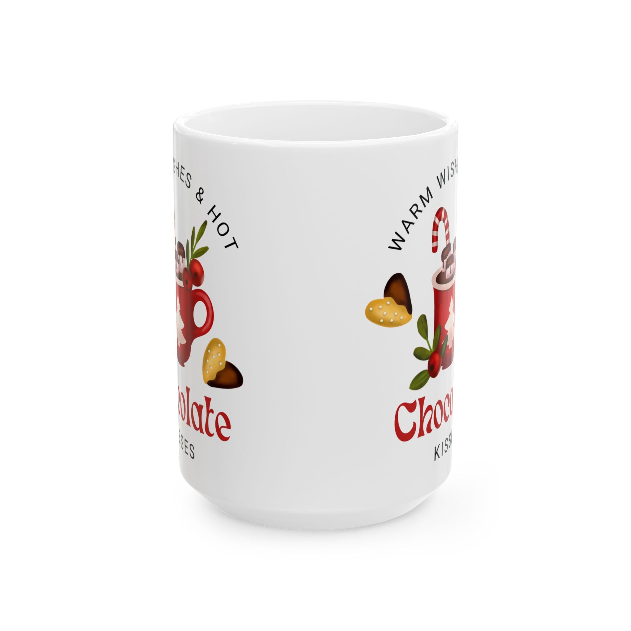 Chocolate Kisses Ceramic Holiday Mug — Warm & Festive (11oz & 15oz)