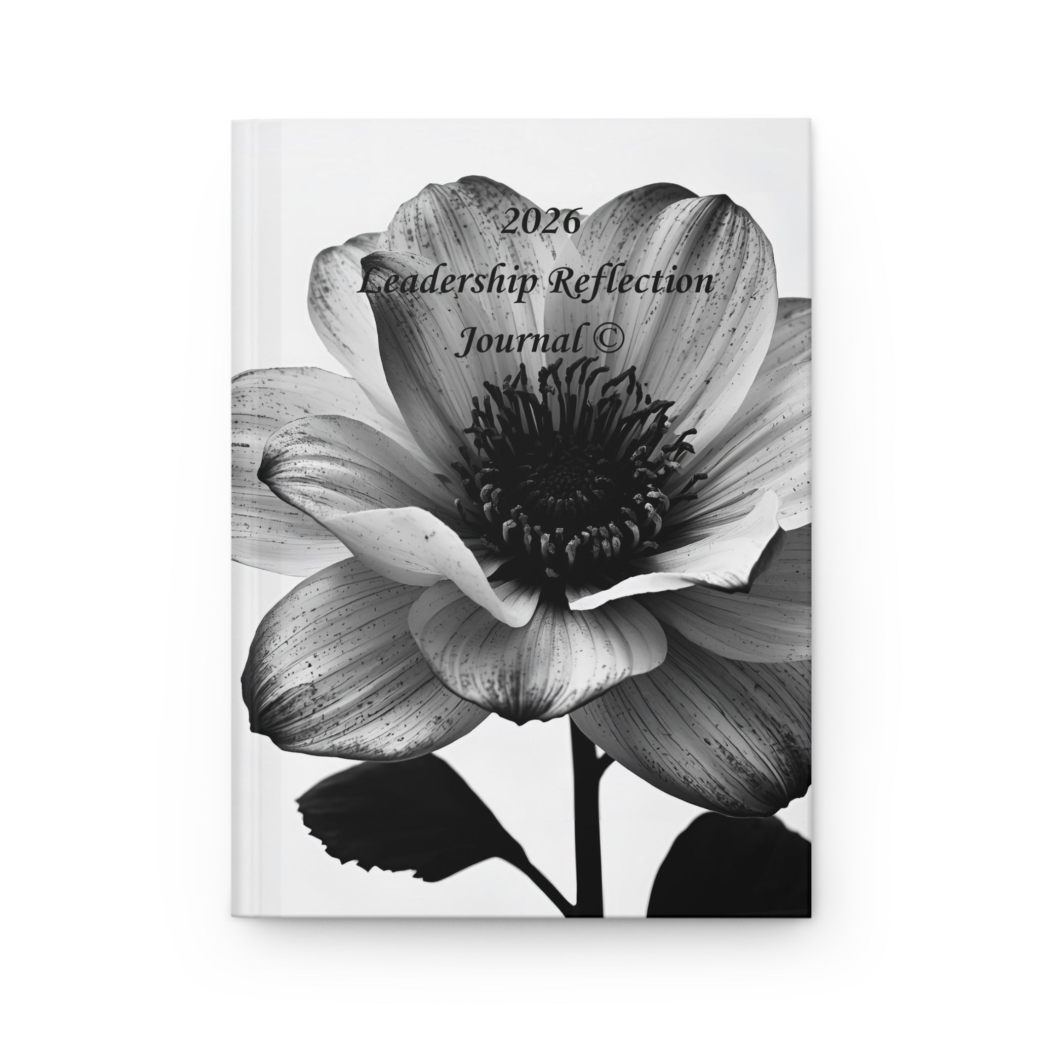 2026 Polite™ Leadership Reflection Journal — Black & White Florals