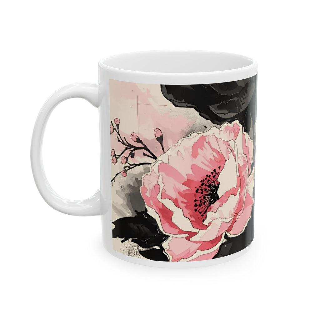 Black & Pink Floral — "Polite Situations" Mug (11oz & 15oz)