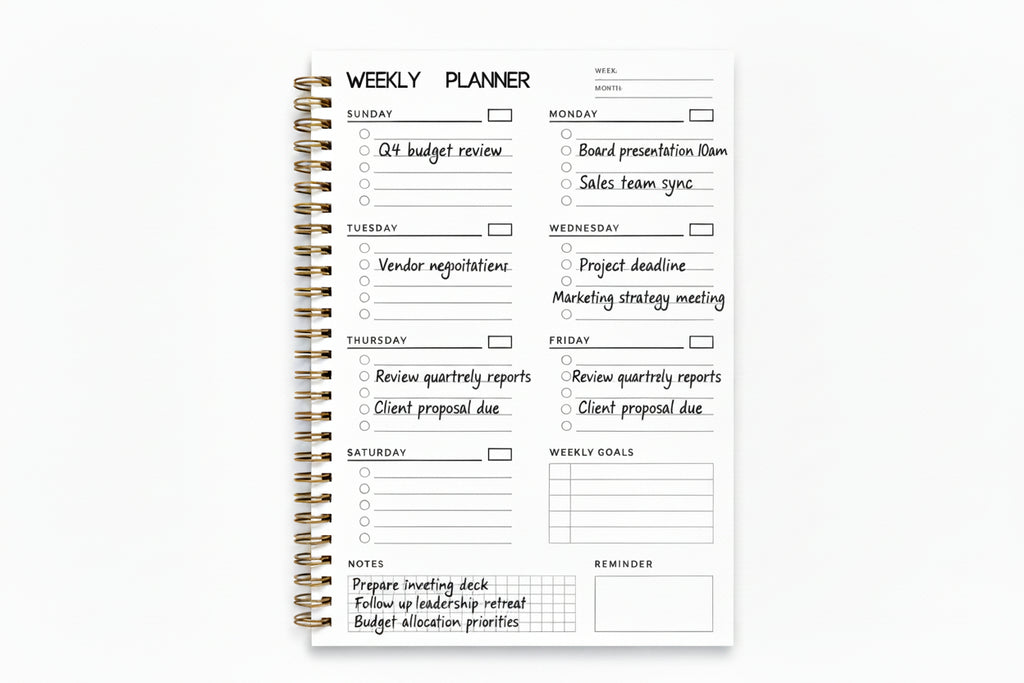 2026 Annual Planner, Quarterly Journal, Mug, & Candle "Bundle"-Black & White Florals